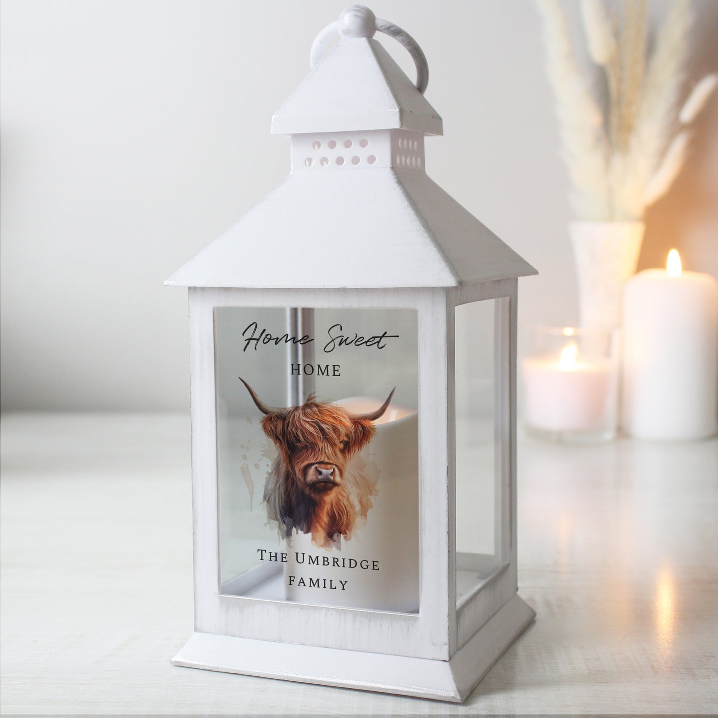 Personalised Highland Cow LED Lantern