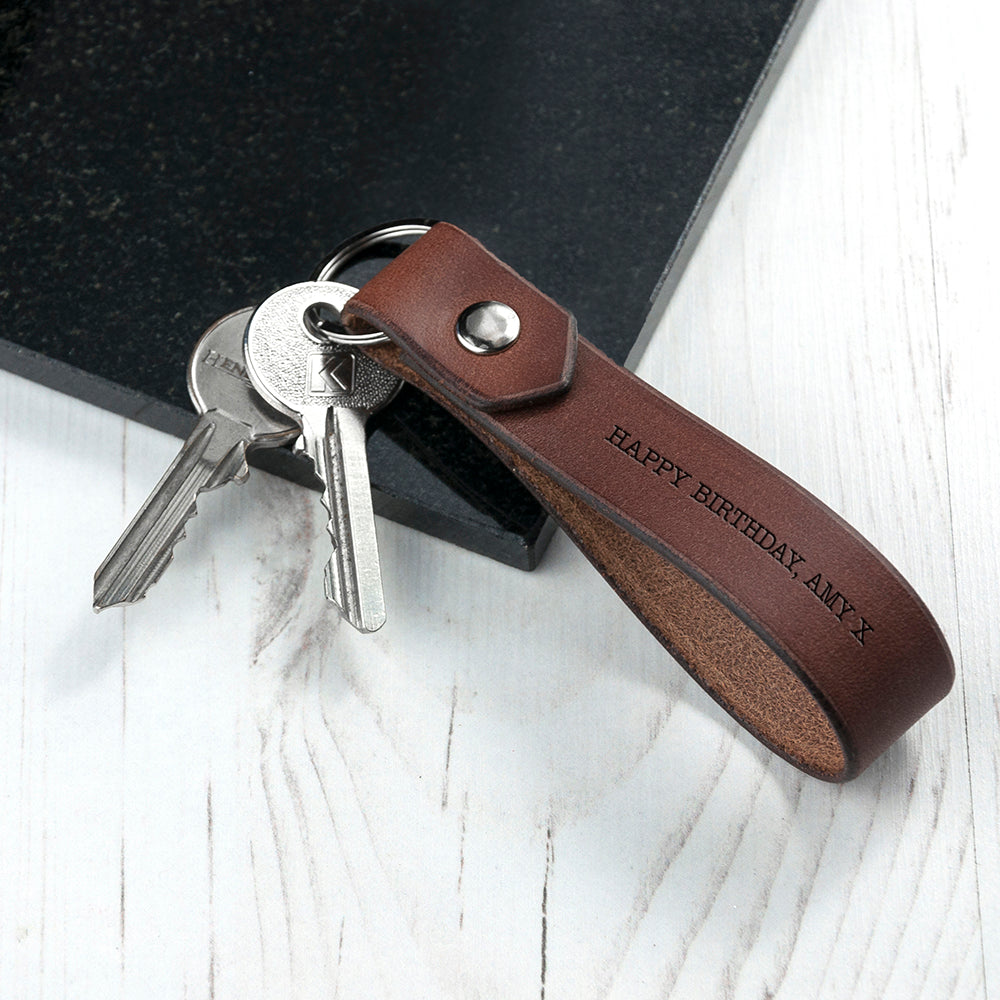 Personalised Leather Keyring