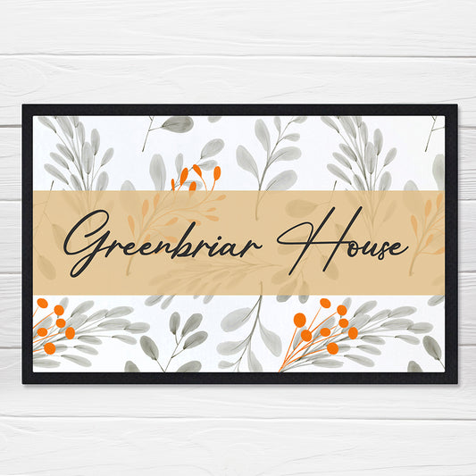 Personalised Botanical Pattern Indoor Doormat