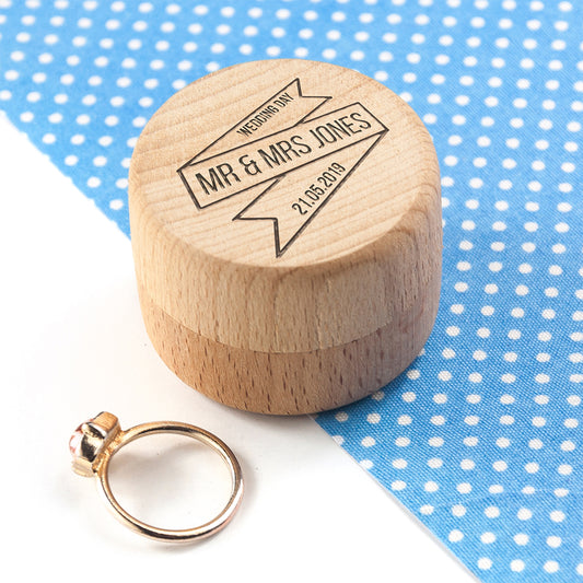 Personalised Couple's Wedding Ring Box