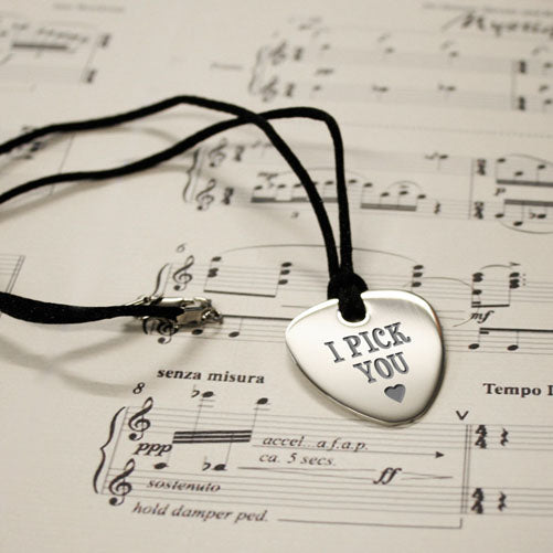 Personalised I Pick You Plectrum Pendant