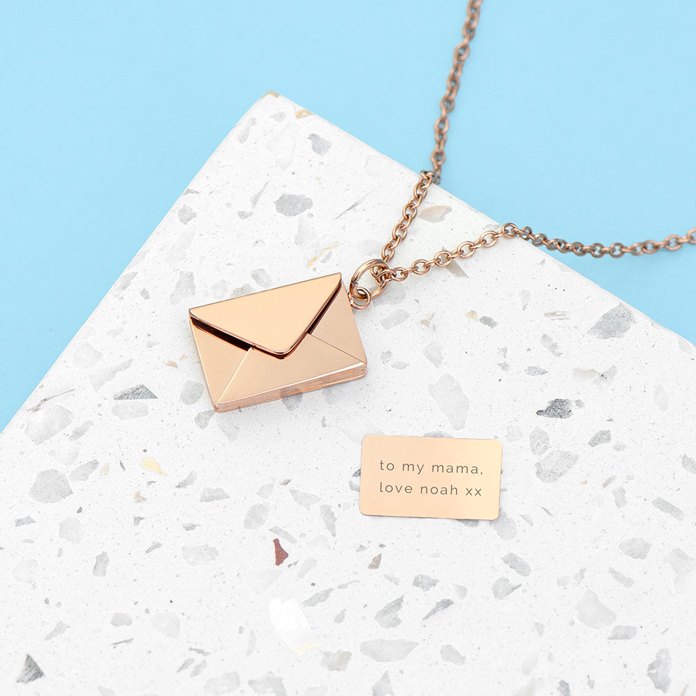 Personalised Secret Message Envelope Necklace